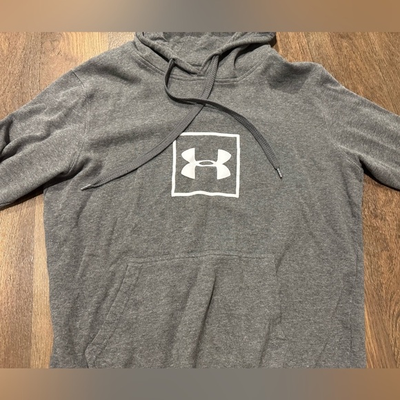 Under Armour Classic Boxed Logo Pullover Hoodie Sweatshirt Gray Men’s Medium - Picture 3 of 7